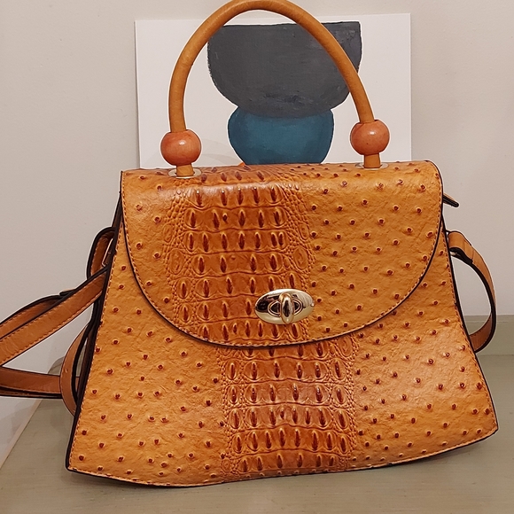 Croc style vegan satchel bag - Picture 2 of 15